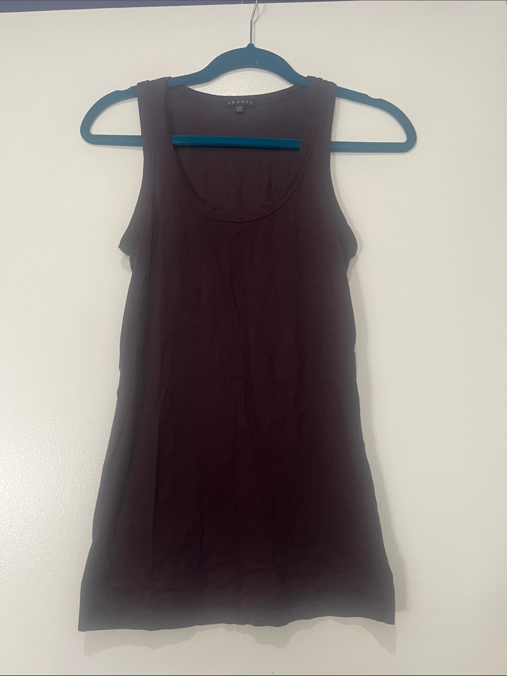 Theory Dark Purple  Scoop Neck Tank - petite